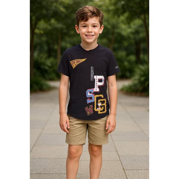NWT Epic Treads Boy's T-Shirt Short Sleeve Peanuts Black L - Picture 2 of 11